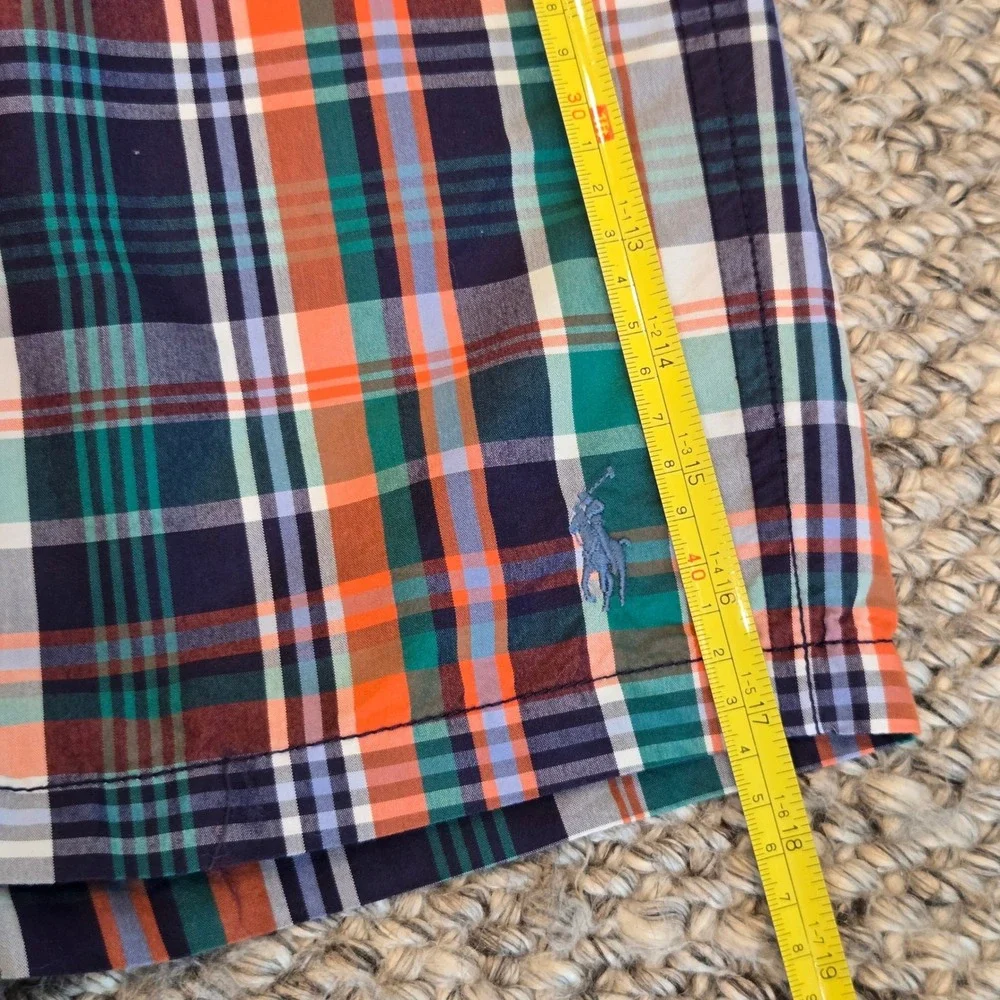 Polo Ralph Lauren Swim Trunks Mens XL Colorful Plaid Drawstring Mesh Lined NEW